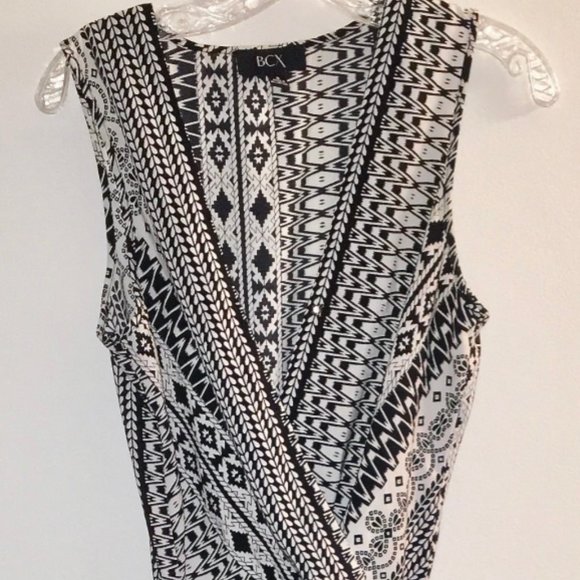 BCX Black and White Tribal Print Jumpsuit - Picture 1 of 6